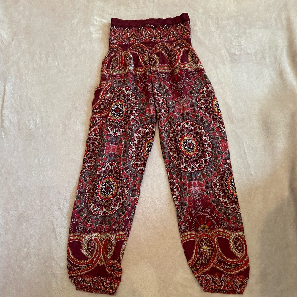 Earthbound Red Paisley Pants- Small
